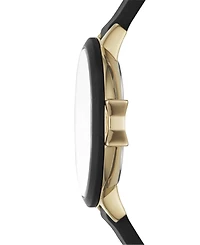 kate spade new york Women's Park Row Black Silicone Strap Watch 34mm