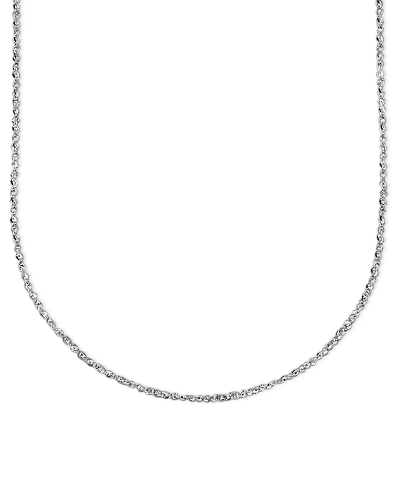 Italian Gold 14k White Gold 16" Perfectina Chain Necklace (1-1/8mm)