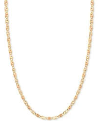 18" Tri-Color Valentina Chain Necklace (1/5mm) in 14k Gold, White Gold & Rose Gold