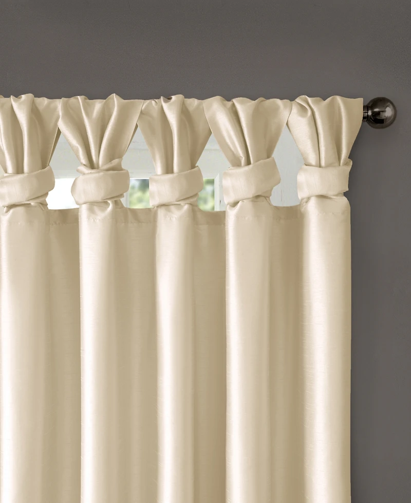 Madison Park Emilia Twist Tab Lined Window Curtain Panel, Single with Privacy Lining for Bedroom and Living Room, 108 inch length Curta