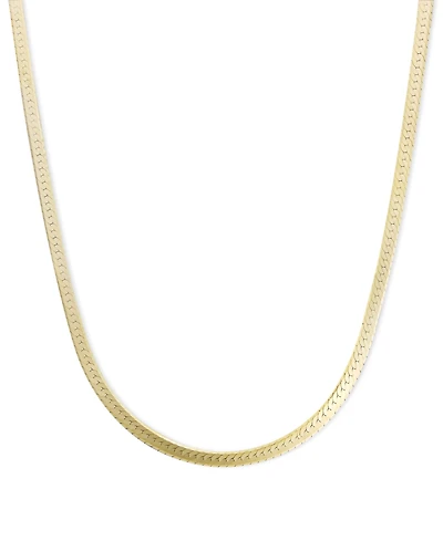 18" Flat Herringbone Chain Necklace (1-1/4mm) in 14k Gold