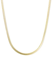 18" Flat Herringbone Chain Necklace (1-1/4mm) in 14k Gold