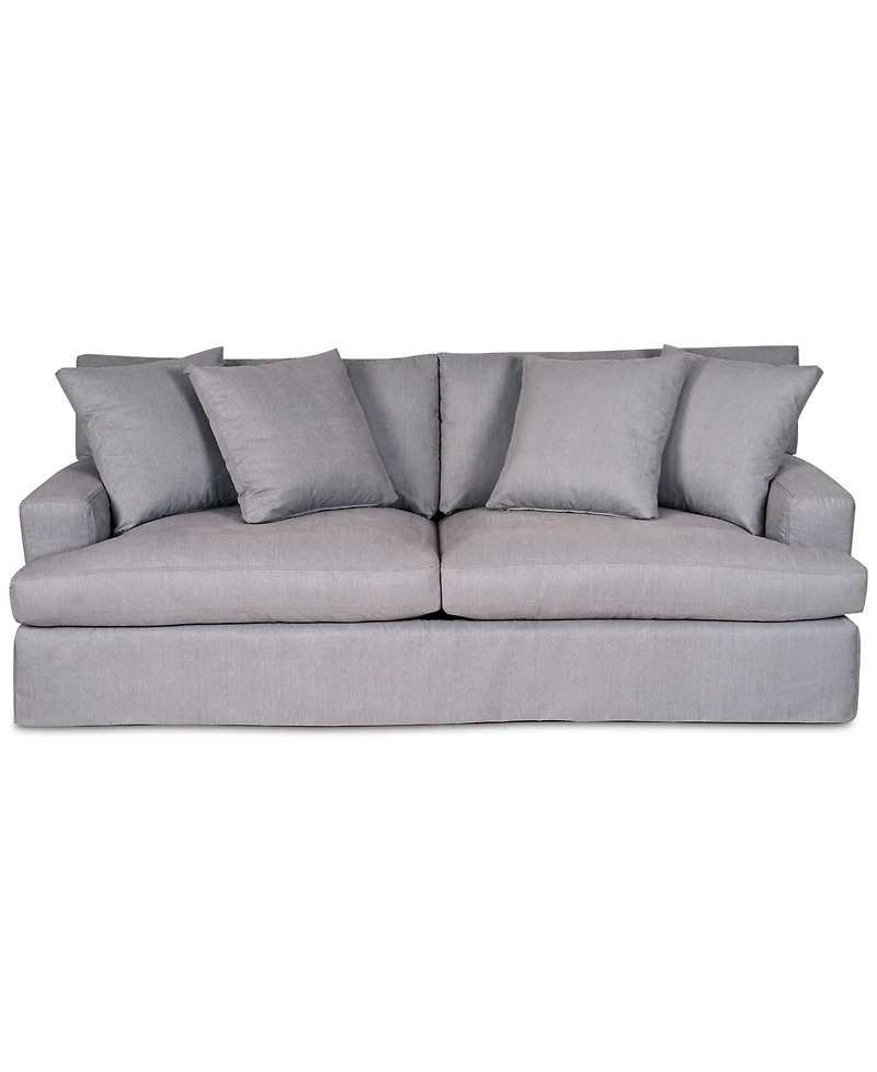 Brenalee 93" Performance Fabric Slipcover Sofa with Four Pillows