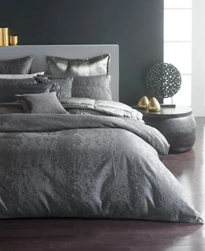 Closeout Donna Karan Home Moonscape Reversible Textured Jacquard Duvet Covers