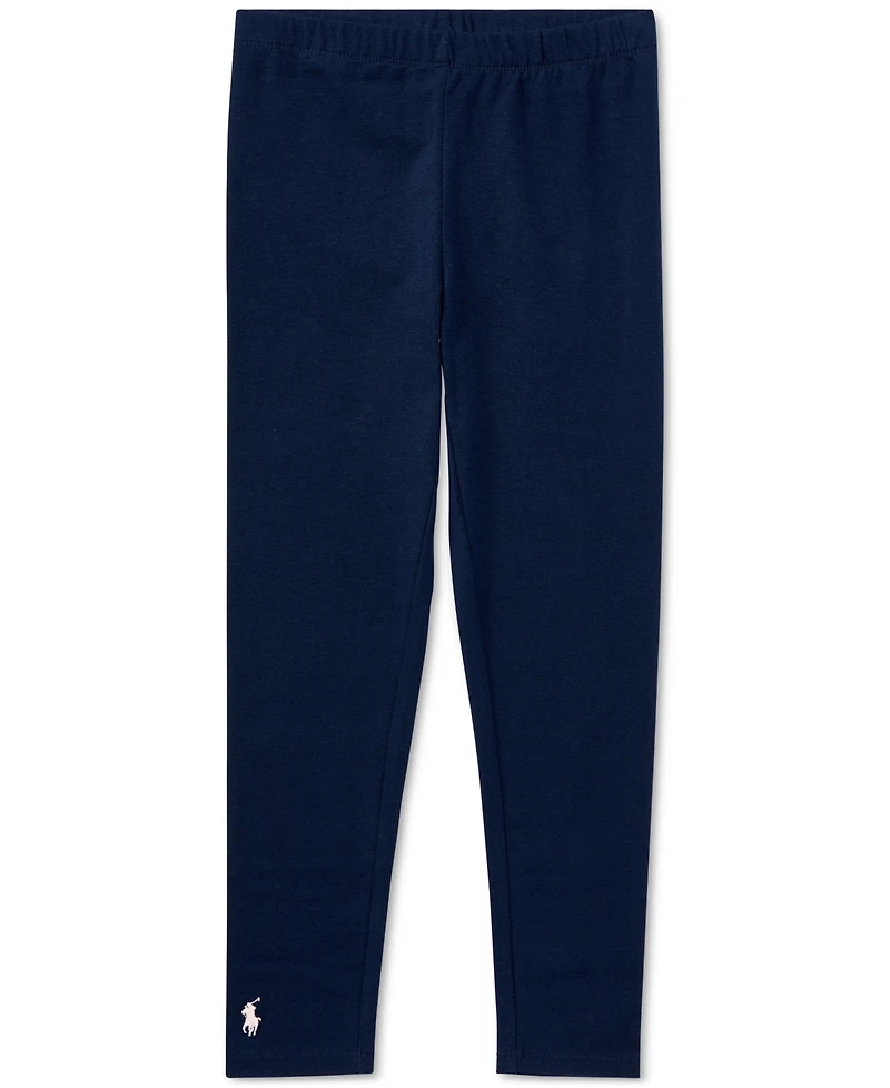 Polo Ralph Lauren Girls 2T-6X Stretch Embroidered Pony Cotton Leggings