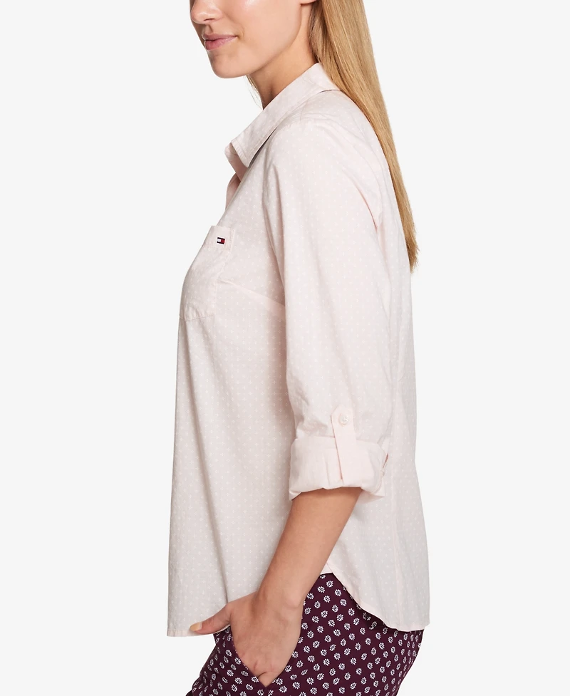 Tommy Hilfiger Women's Cotton Pinstripe Button-Down Shirt