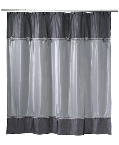 Avanti Braided Medallion Colorblocked Shower Curtain, 72" x