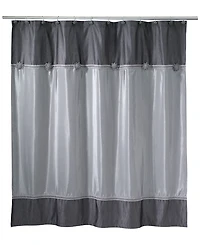 Avanti Braided Medallion Colorblocked Shower Curtain, 72" x