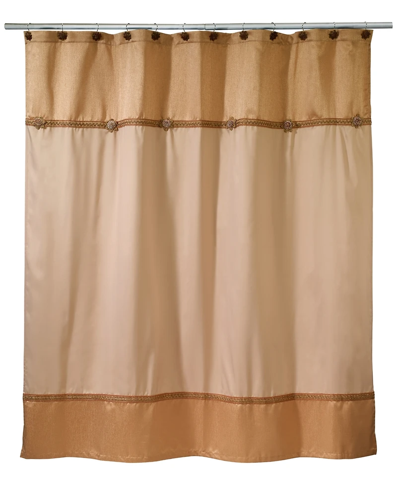 Avanti Braided Medallion Colorblocked Shower Curtain, 72" x