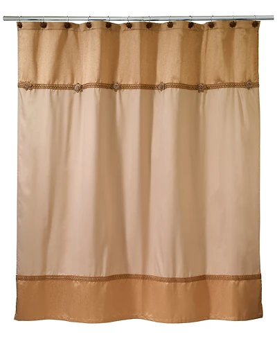 Avanti Braided Medallion Colorblocked Shower Curtain, 72" x