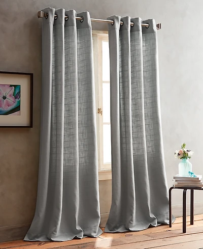 Dkny Boucle Plaid 50" x 96" Grommet Pair of Window Panels