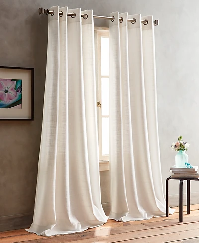 Dkny Boucle Plaid 50" x 108" Grommet Pair of Window Panels