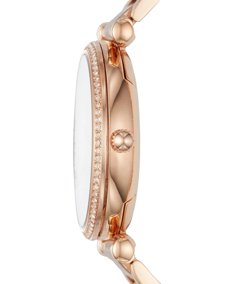 Fossil Women's Carlie Rose Gold-Tone Stainless Steel Bracelet Watch 35mm