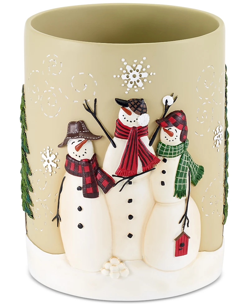 Avanti Snowman Gathering Holiday Resin Wastebasket