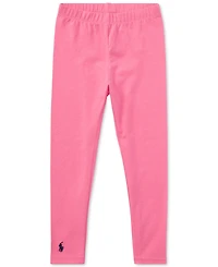 Toddler and Little Girls Stretch Embroidered Pony Cotton Leggings