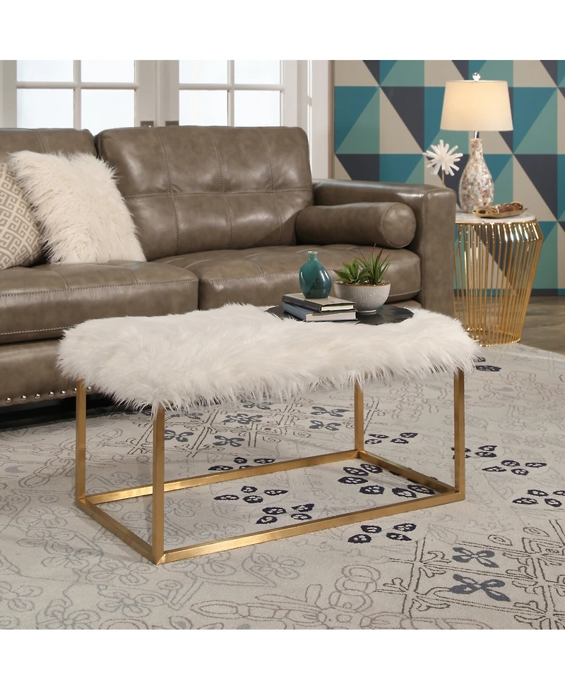 Jameson Faux Fur Ottoman