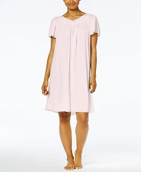 Miss Elaine Women's Short-Sleeve Embroidered Nightgown