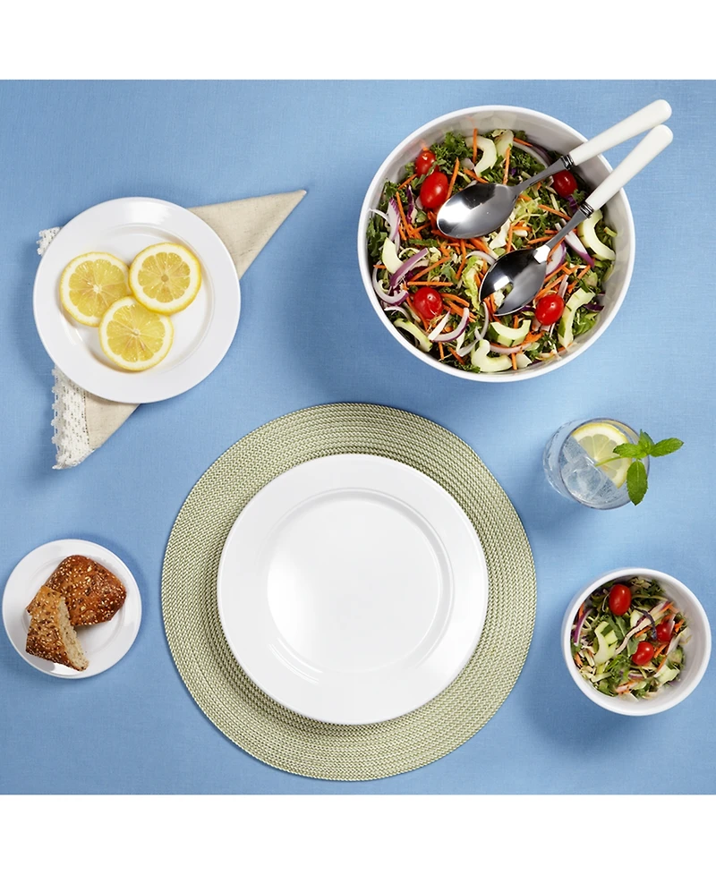 Q Squared Diamond 10.5" Round Melamine Dinner Plate, Set of 4
