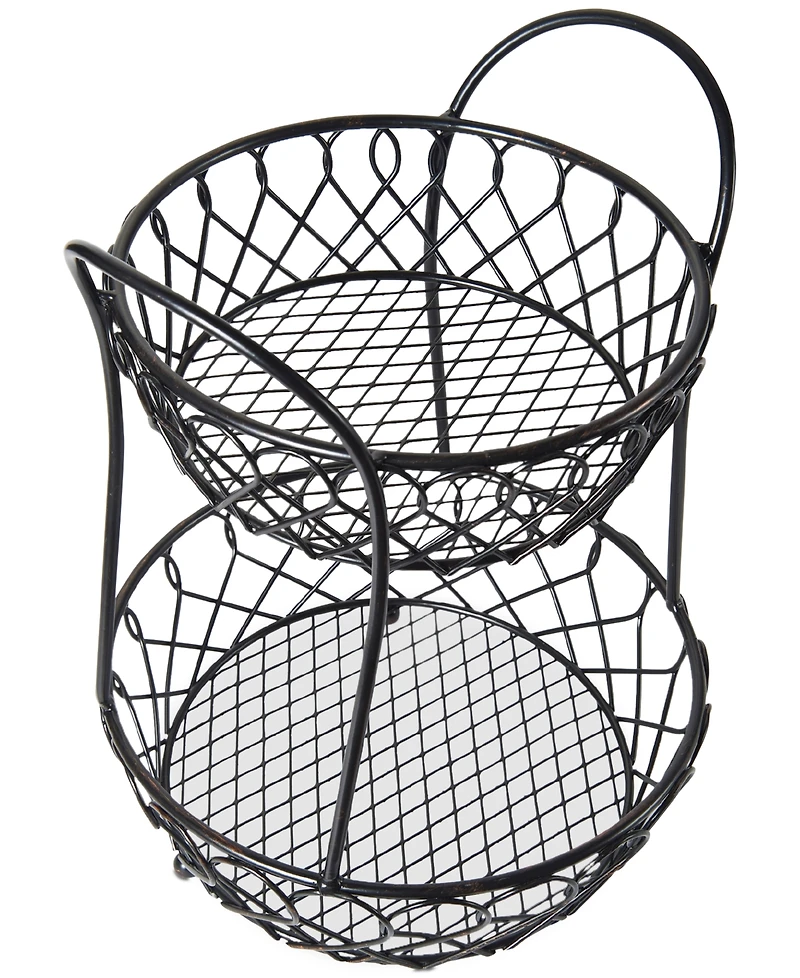 Gourmet Basics By Mikasa Loop & Lattice 2-Tier Basket