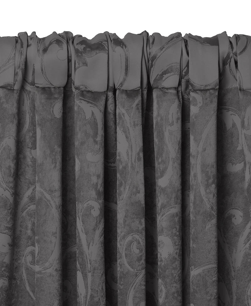 Elrene Home Fashions Mia Jacquard Scroll Blackout Window Curtain