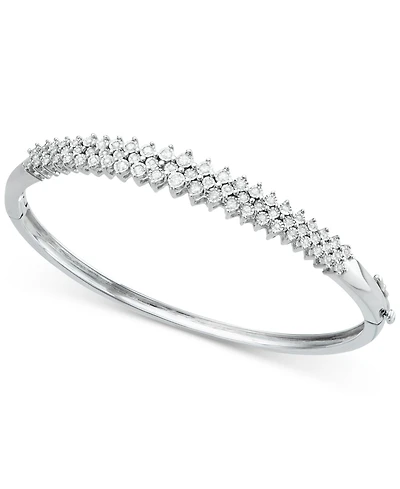 Diamond Pyramid Bangle Bracelet (1/2 ct. t.w.) in Sterling Silver