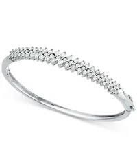 Diamond Pyramid Bangle Bracelet (1/2 ct. t.w.) in Sterling Silver