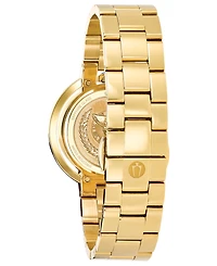 Bulova Women's Rubaiyat Diamond-Accent Gold-Tone Stainless Steel Bracelet Watch 35mm