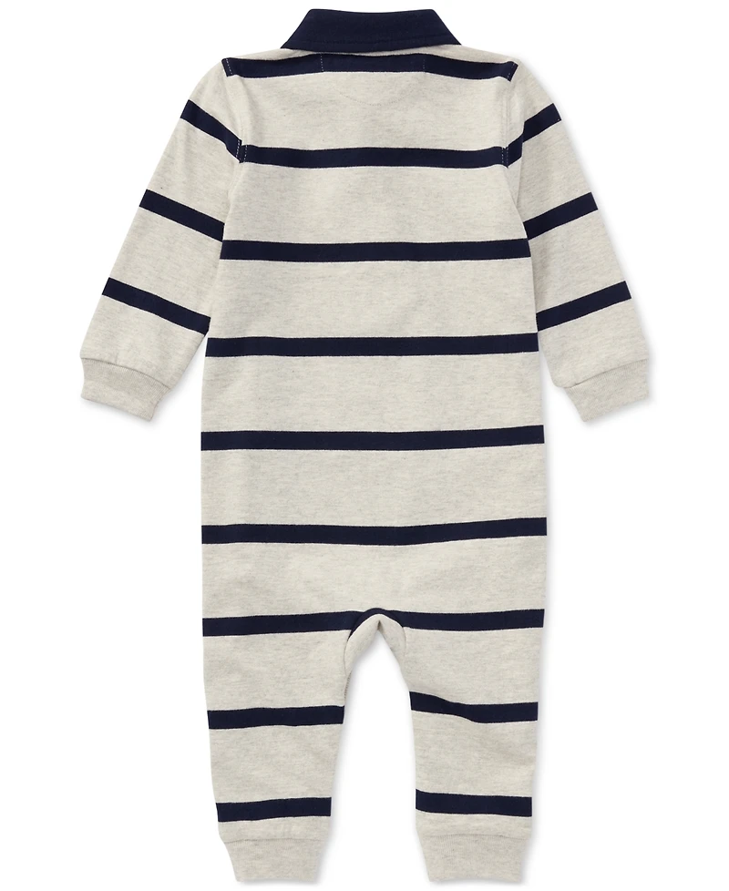 Polo Ralph Lauren Baby Boys Striped Rugby Cotton Coverall