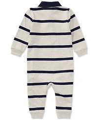 Polo Ralph Lauren Baby Boys Striped Rugby Cotton Coverall