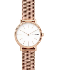 Skagen Women's Signatur Slim Rose Gold-Tone Stainless Steel Mesh Bracelet Watch 30mm