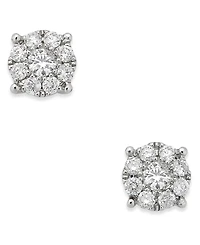 Diamond Cluster Stud Earrings (1/4 ct. t.w.) in 14k White Gold