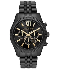 Michael Kors Men's Chronograph Lexington Black Stainless Steel Bracelet Watch 44mm