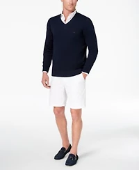 Michael Kors Mens V Neck Sweater Slim Fit Shirt Stretch 9 Shorts