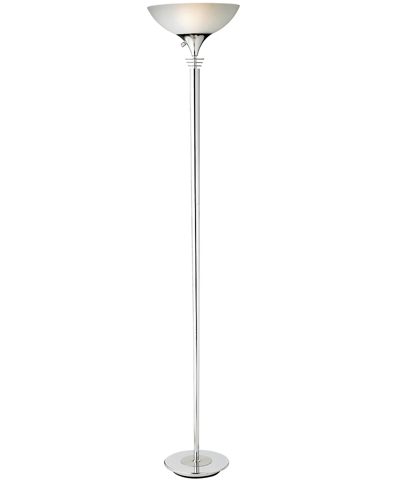 Adesso Metropolis Chrome Torchiere Floor Lamp