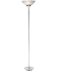 Adesso Metropolis Chrome Torchiere Floor Lamp