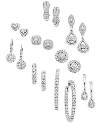 Effy Diamond Heart Stud Earrings (1/2 ct. t.w.) in 14k White Gold (Also available in Yellow Gold)