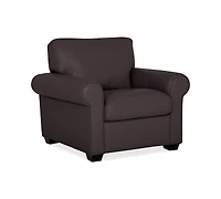 Orid 36" Leather Roll Arm Chair, Created for Macy's