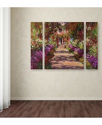 Claude Monet 'A Pathway in Monet's Garden' Large Multi-Panel Wall Art Set, 30" x 41"