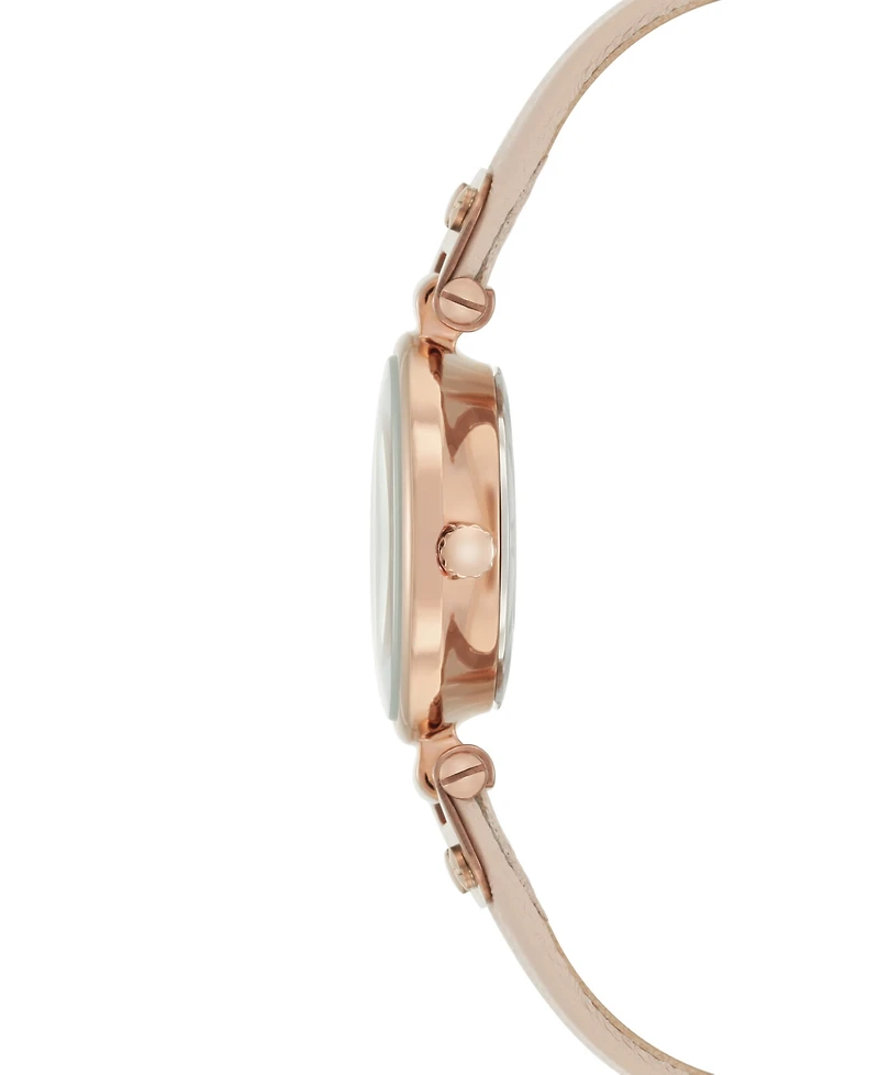Anne Klein Women's Blush Leather Strap Watch 26mm 10-9442 Rglp