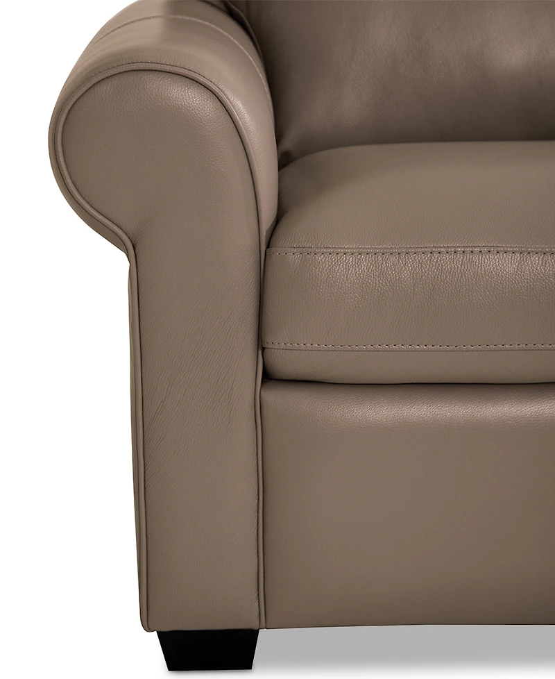 Orid 84" Leather Roll Arm Sofa, Created for Macy's