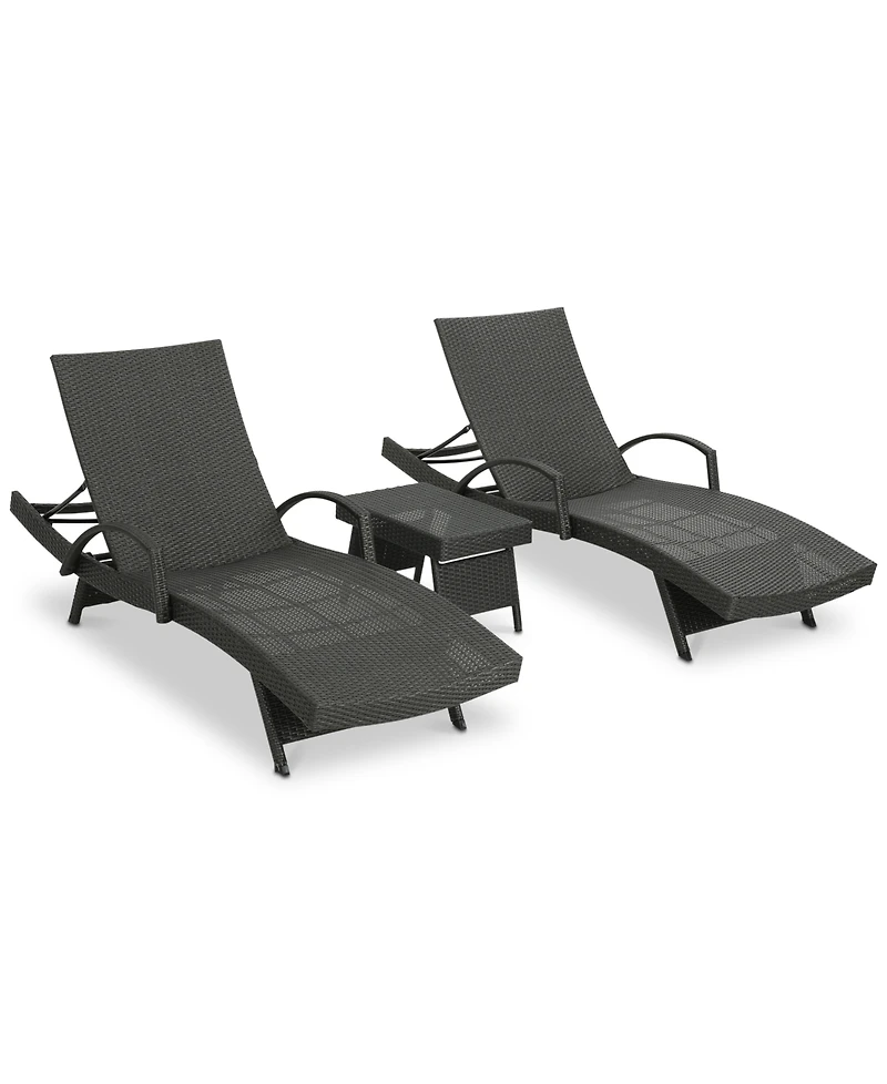 Brandon Outdoor Chaise Lounge & Side Table 3-Pc. Set
