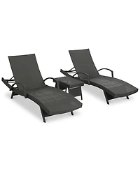 Brandon Outdoor Chaise Lounge & Side Table 3-Pc. Set