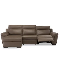 Closeout! Julius Ii 3-Pc. Leather Sectional Sofa With 1 Power Recliner, Headrests, Chaise And Usb Outlet