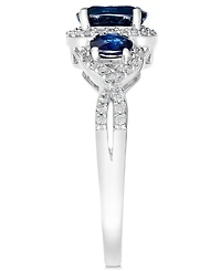 Sapphire (1-1/3 ct. t.w.) & Diamond (1/4 3-Stone Ring 14k Gold (Also Ruby, Emerald Tanzanite)
