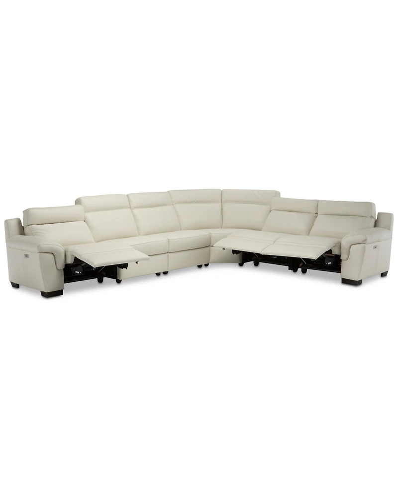 Closeout! Julius Ii -Pc. Leather Sectional Sofa With Power Recliners, Power Headrests & Usb Power Outlet