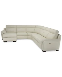 Closeout! Julius Ii -Pc. Leather Chaise Sectional Sofa With 1 Power Recliner, Power Headrest & Usb Power Outlet