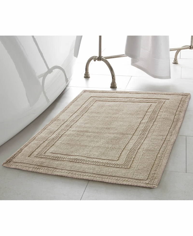 Jean Pierre Racetrack Stonewash Cotton Bath Rug, 21" x 34"