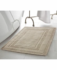 Jean Pierre Racetrack Stonewash Cotton Bath Rug, 21" x 34"