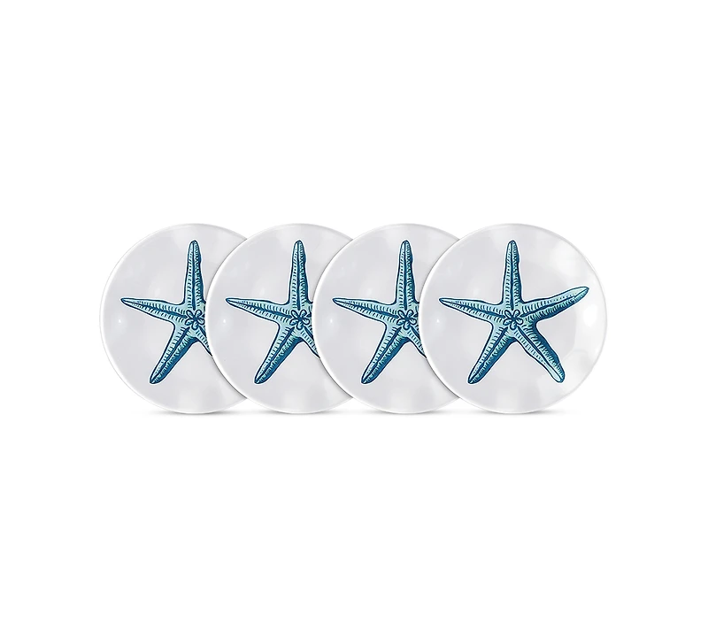 Q Squared Captiva 4-Pc. Melamine 5.5" Appetizer Plate Set