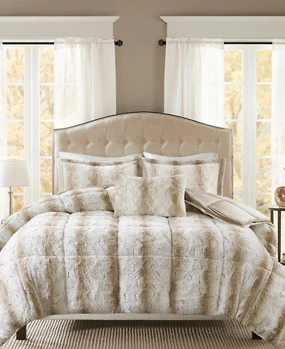 Madison Park Zuri Faux-Fur 4-Pc. Comforter Set